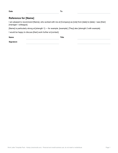 Preview of the first page of Reference letter (DOCX/PDF)