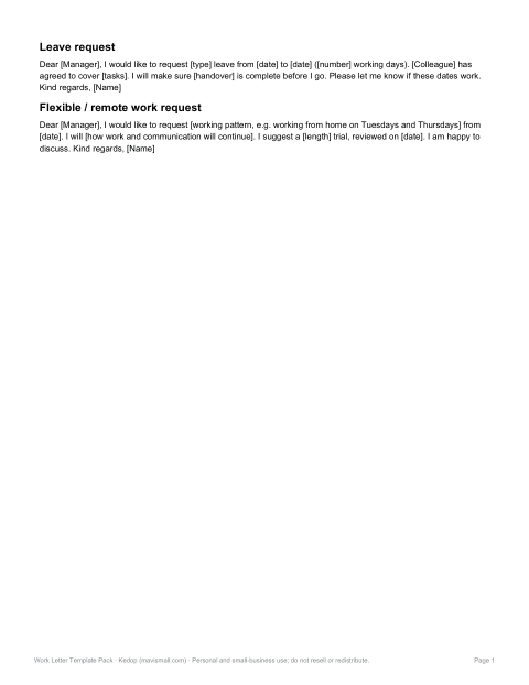 Preview of the first page of Employee requests (DOCX/PDF)