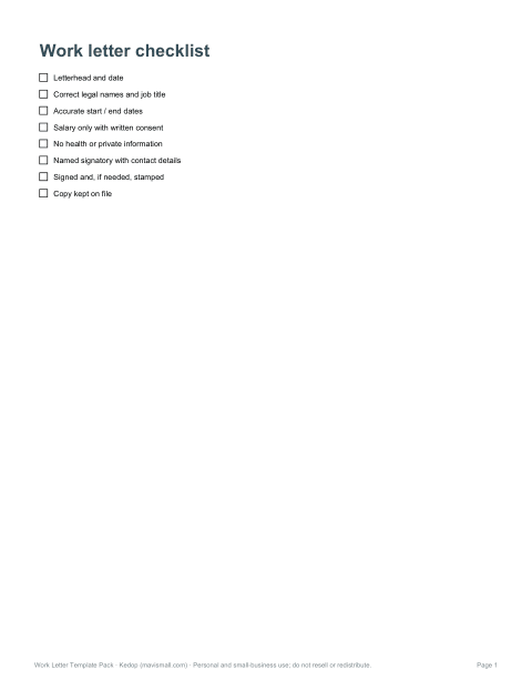 Preview of the first page of Checklist (PDF/DOCX)
